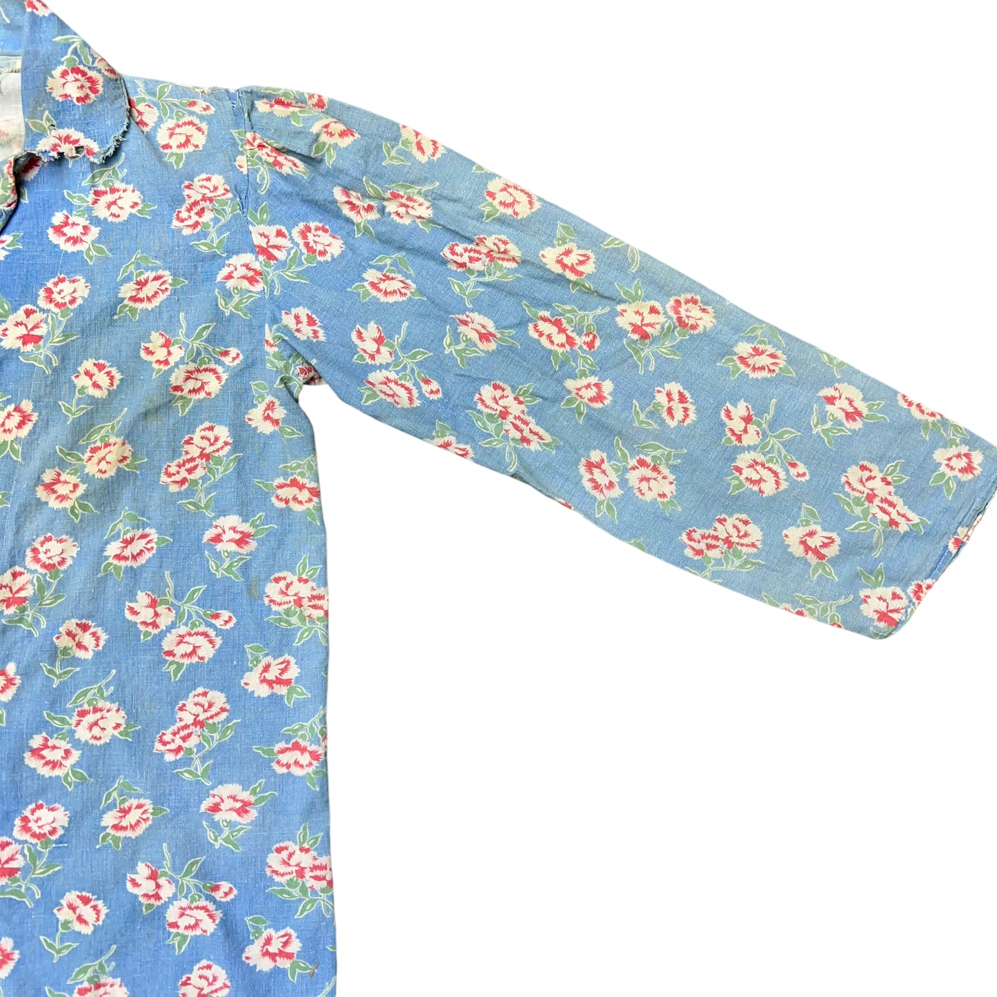1930s Women’s floral cotton farm work shirt (M)