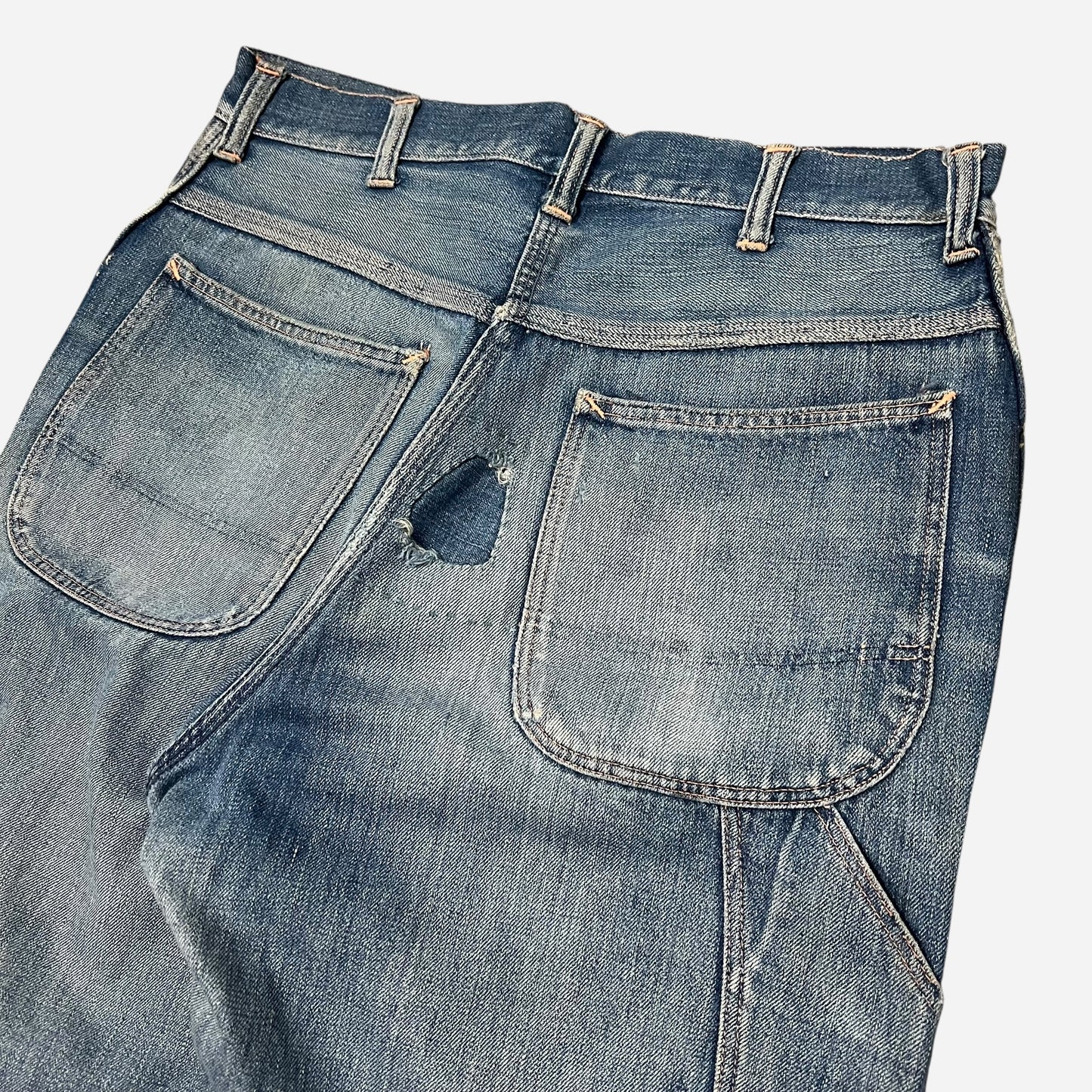 1950s Repaired patchwork jeans (30w)
