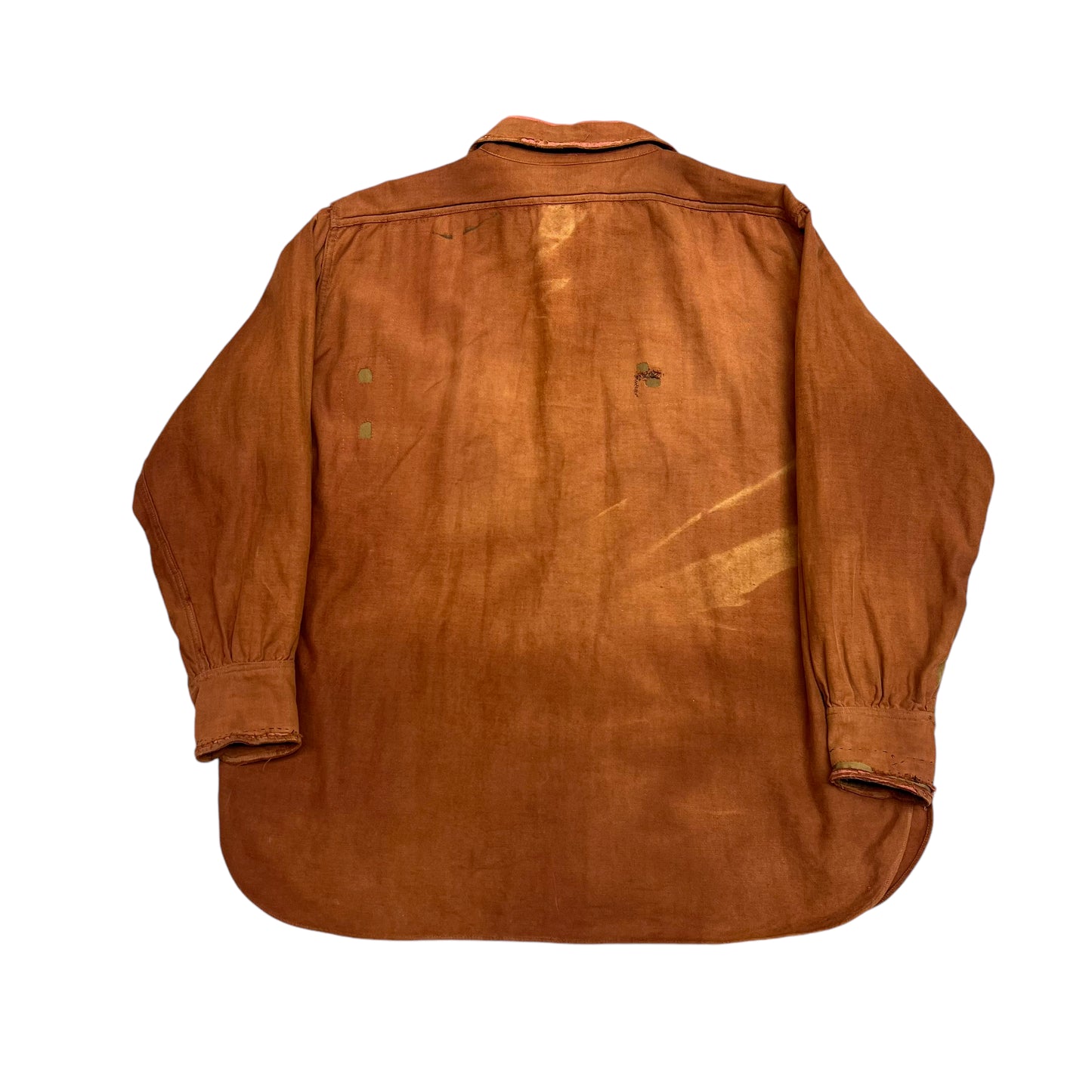 1930s J.C. Penney orange suede moleskin work shirt flannel (XL)