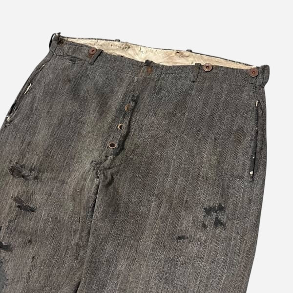1910s Heavy cotton hbt salt and pepper pants (35w)