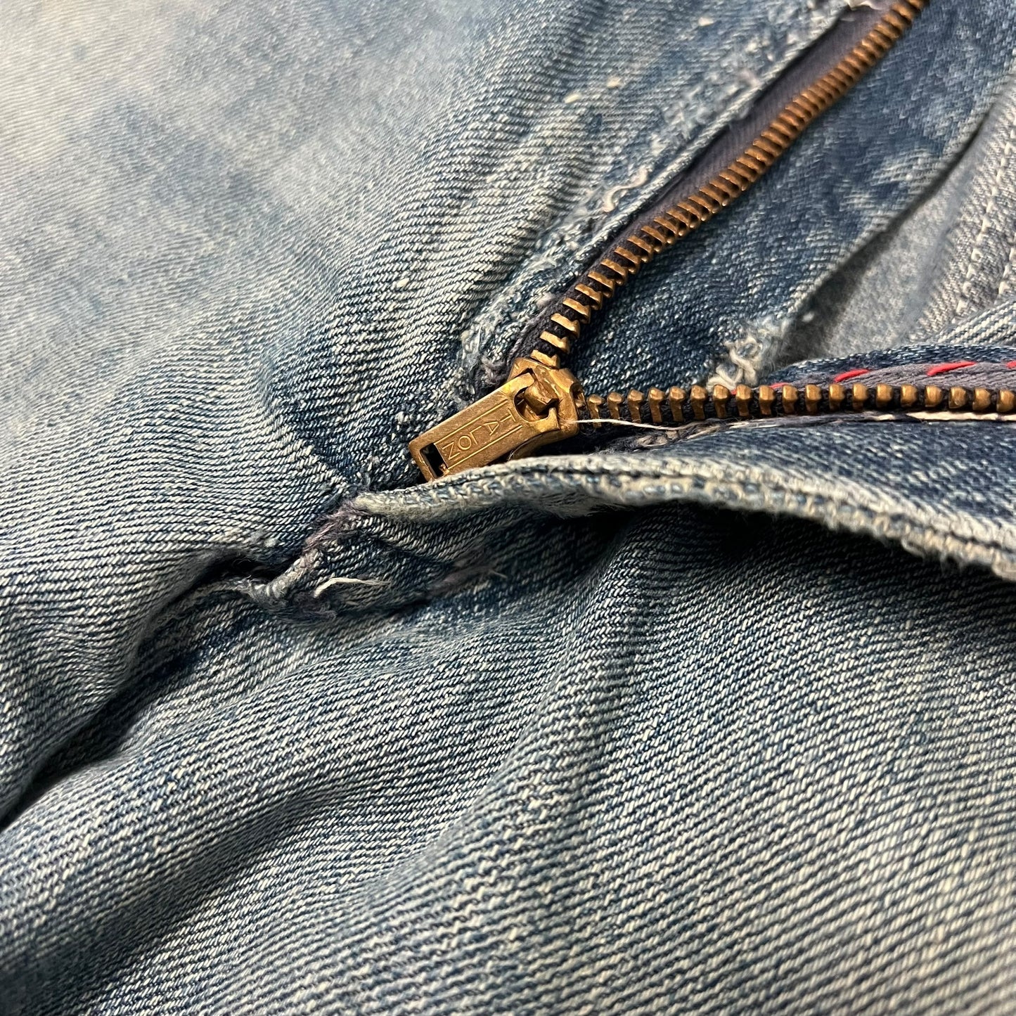 1950s Repaired patchwork jeans (30w)