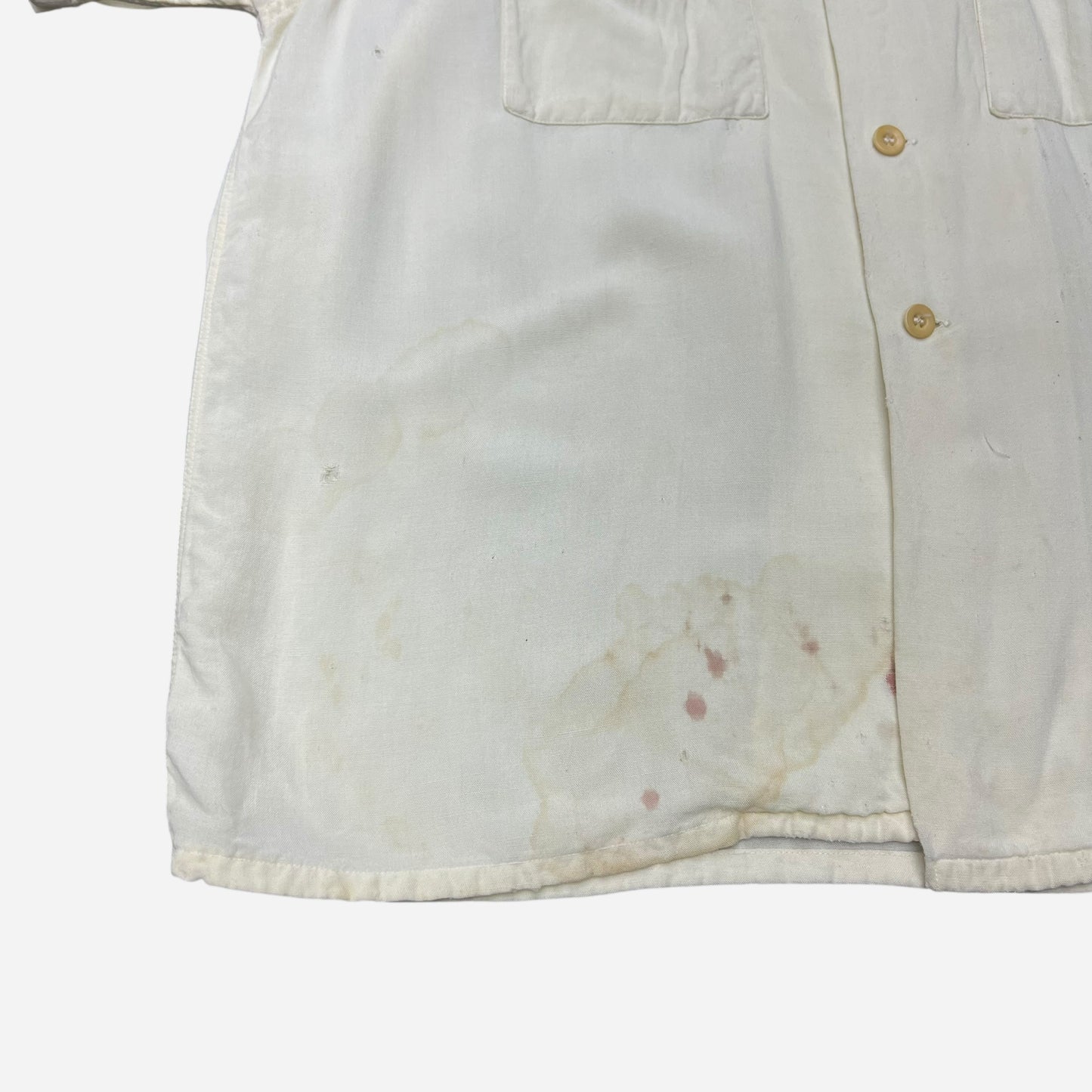 1940s Sun Valley white rayon dart collar shirt (M)
