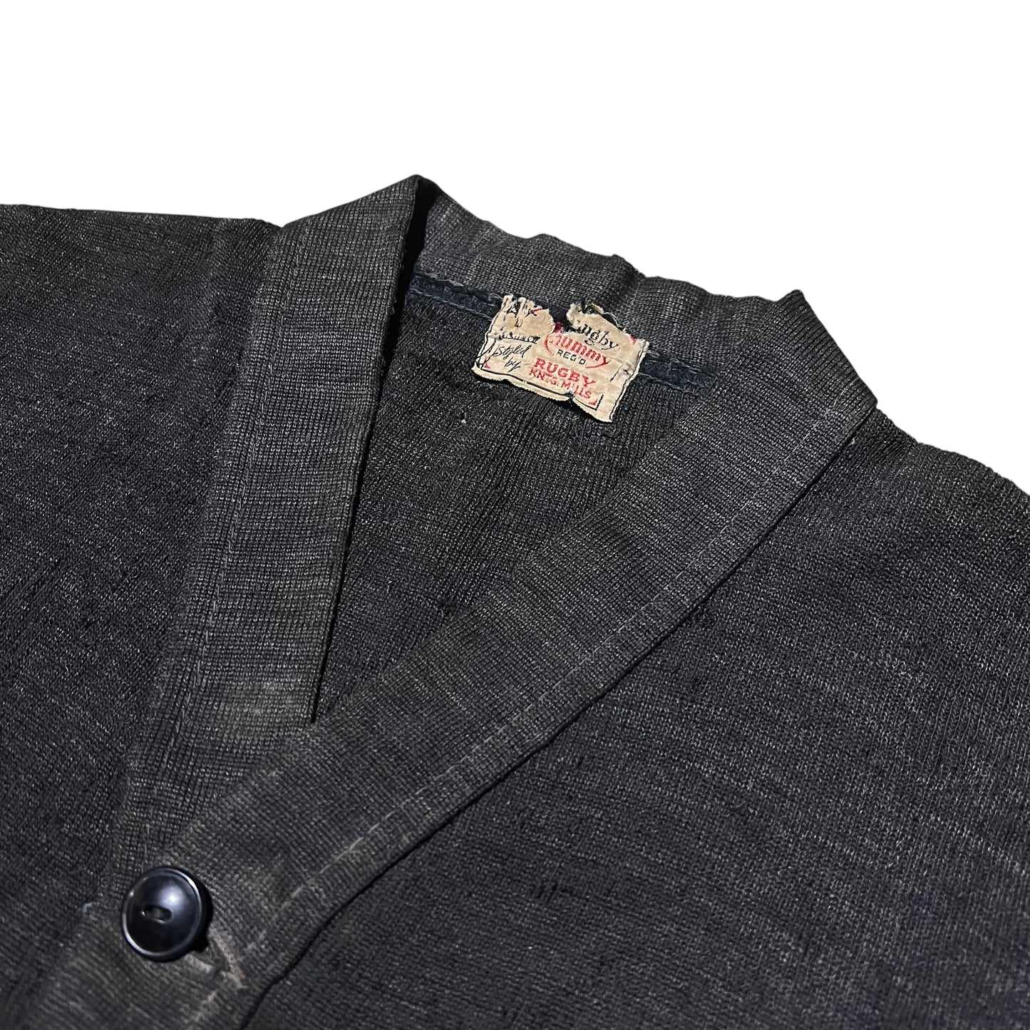 1940s Black wool cardigan sweater (M)