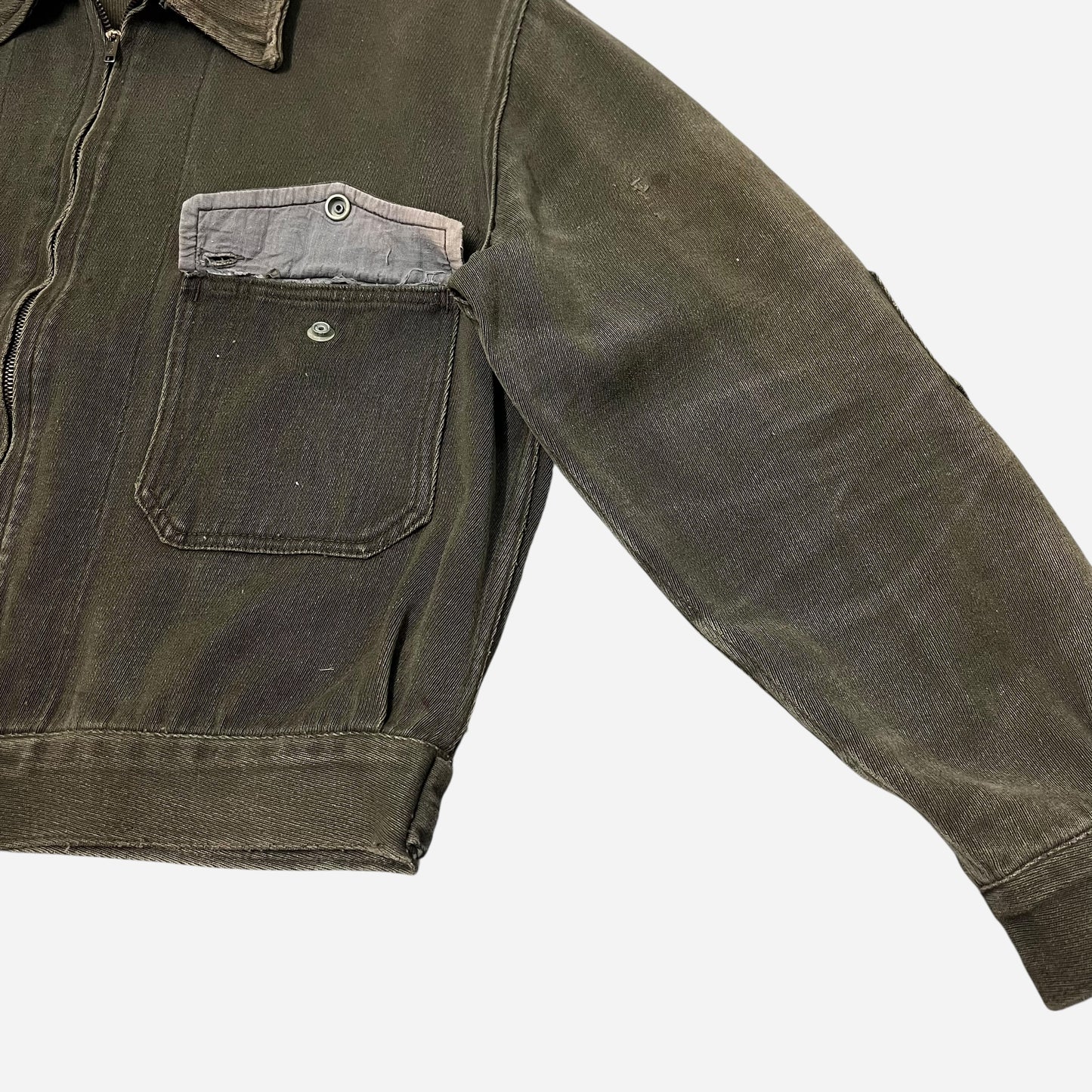 1940s Dubbleware green cotton whipcord cropped work jacket (L/XL)