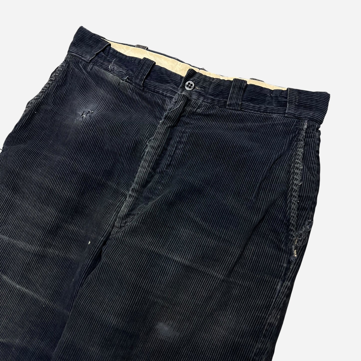 1950s Black corduroy sail cloth pants (29w)