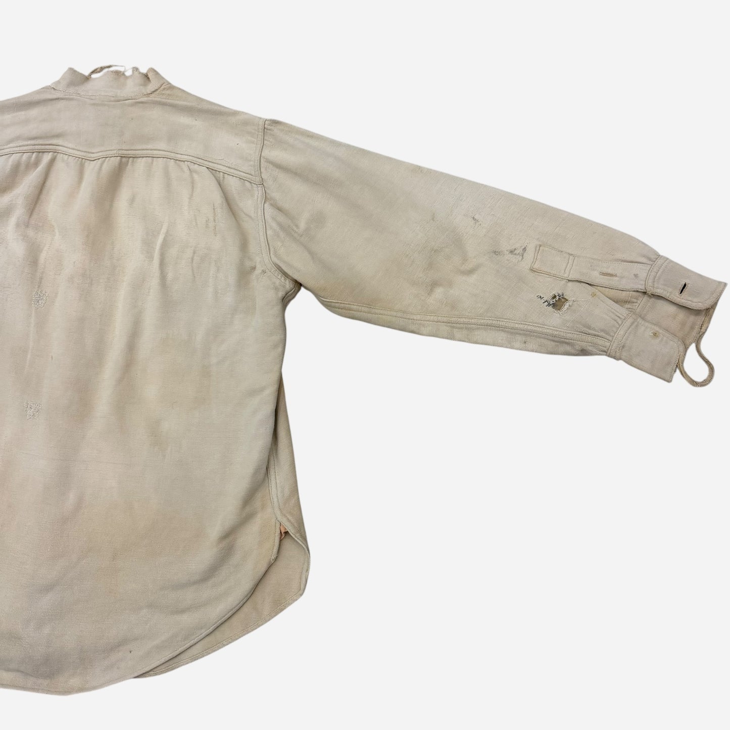 1930s Heavy cotton moleskin collarless work shirt (M/L)