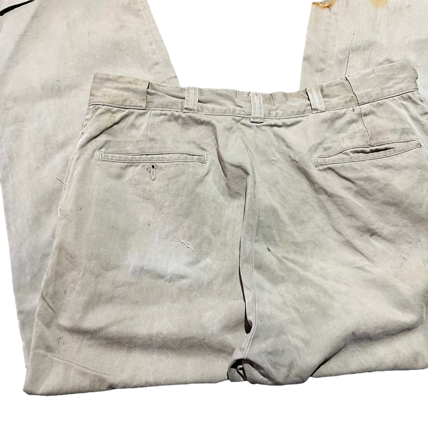 1950s As-is sail cloth khaki chino work pants (34w)