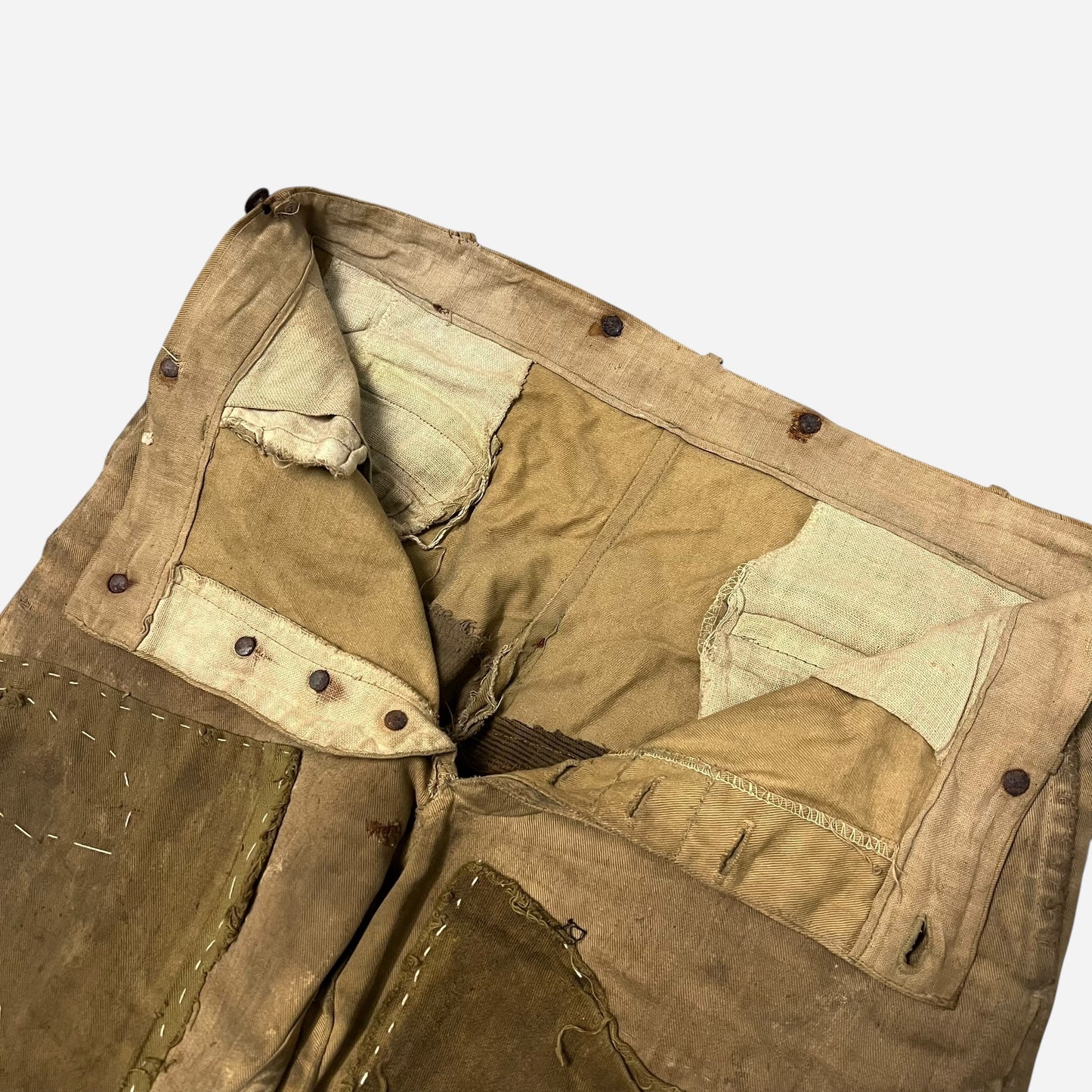 1910s Sweet Orr heavily repaired pants (33w)