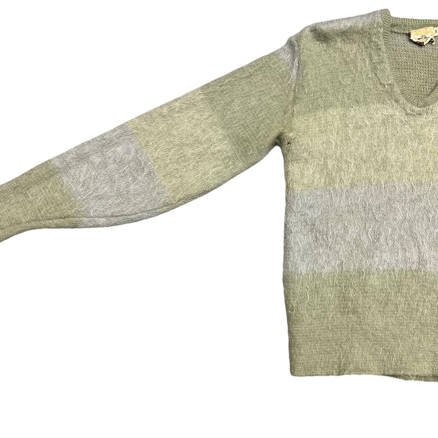1960s 3 tone mohair knit sweater (S)