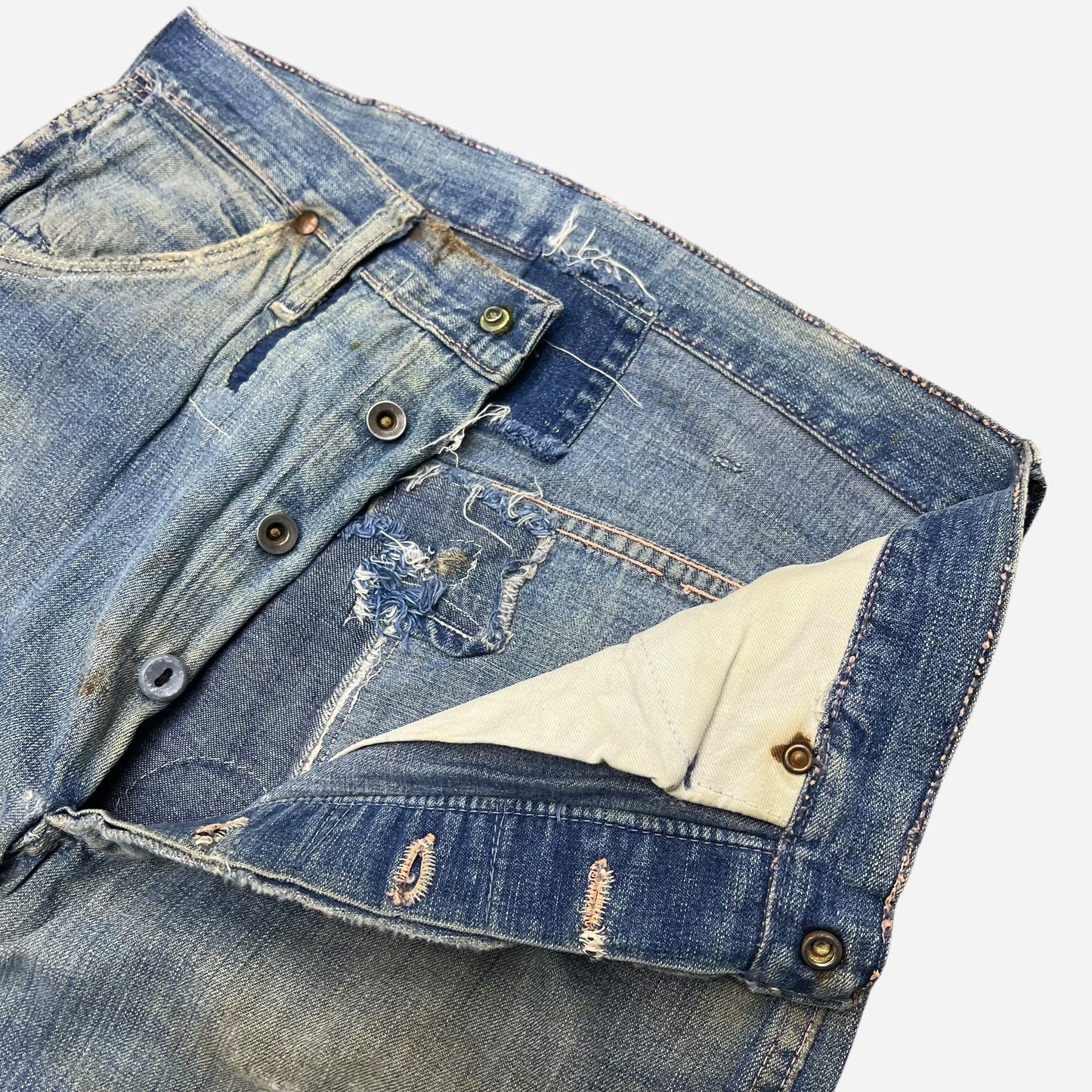 1940s Blue Bell sanforized donut button fly carpenter denim jeans (29w)