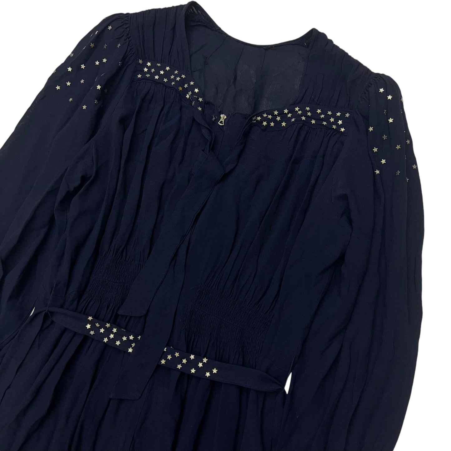 1930s Women’s Navy blue star studded embellished dress (M/L)