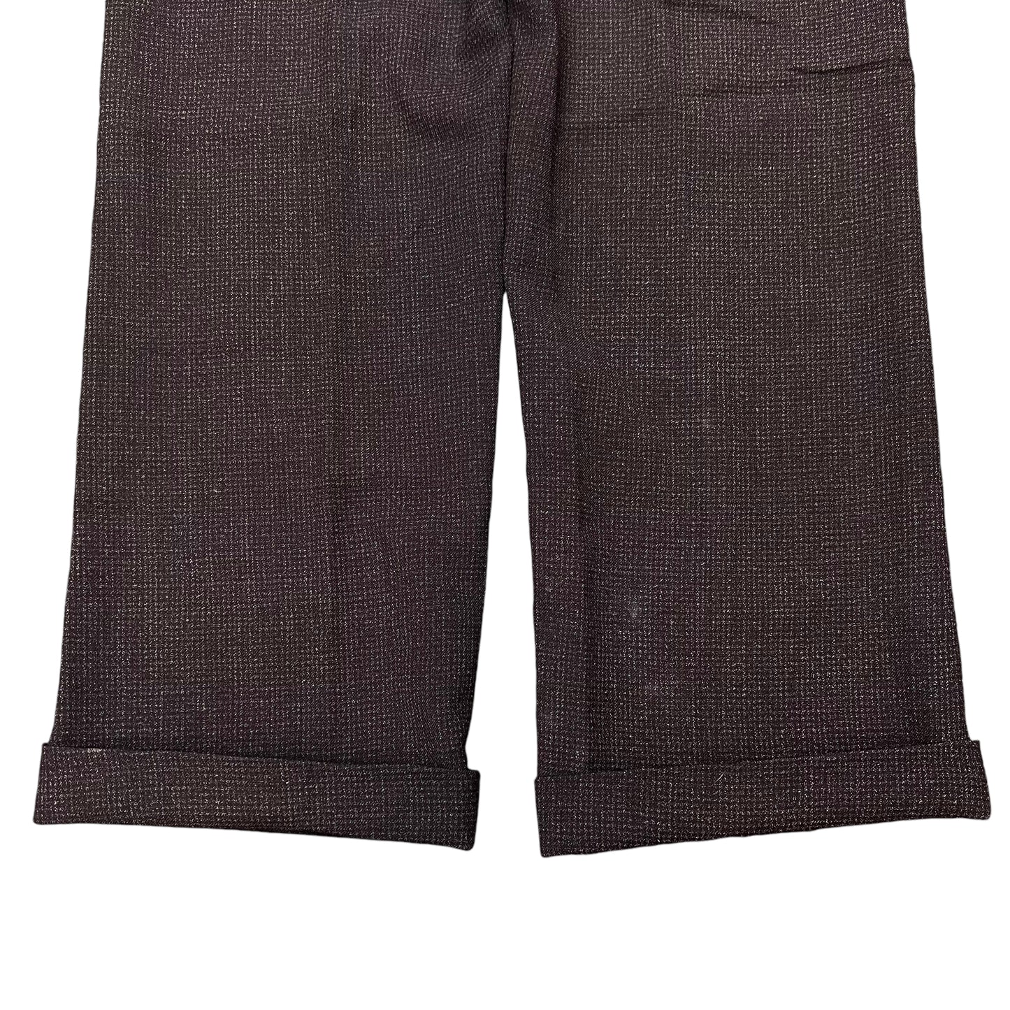1930s NRA brown faded cotton/wool blend fleck pattern pants (34w)