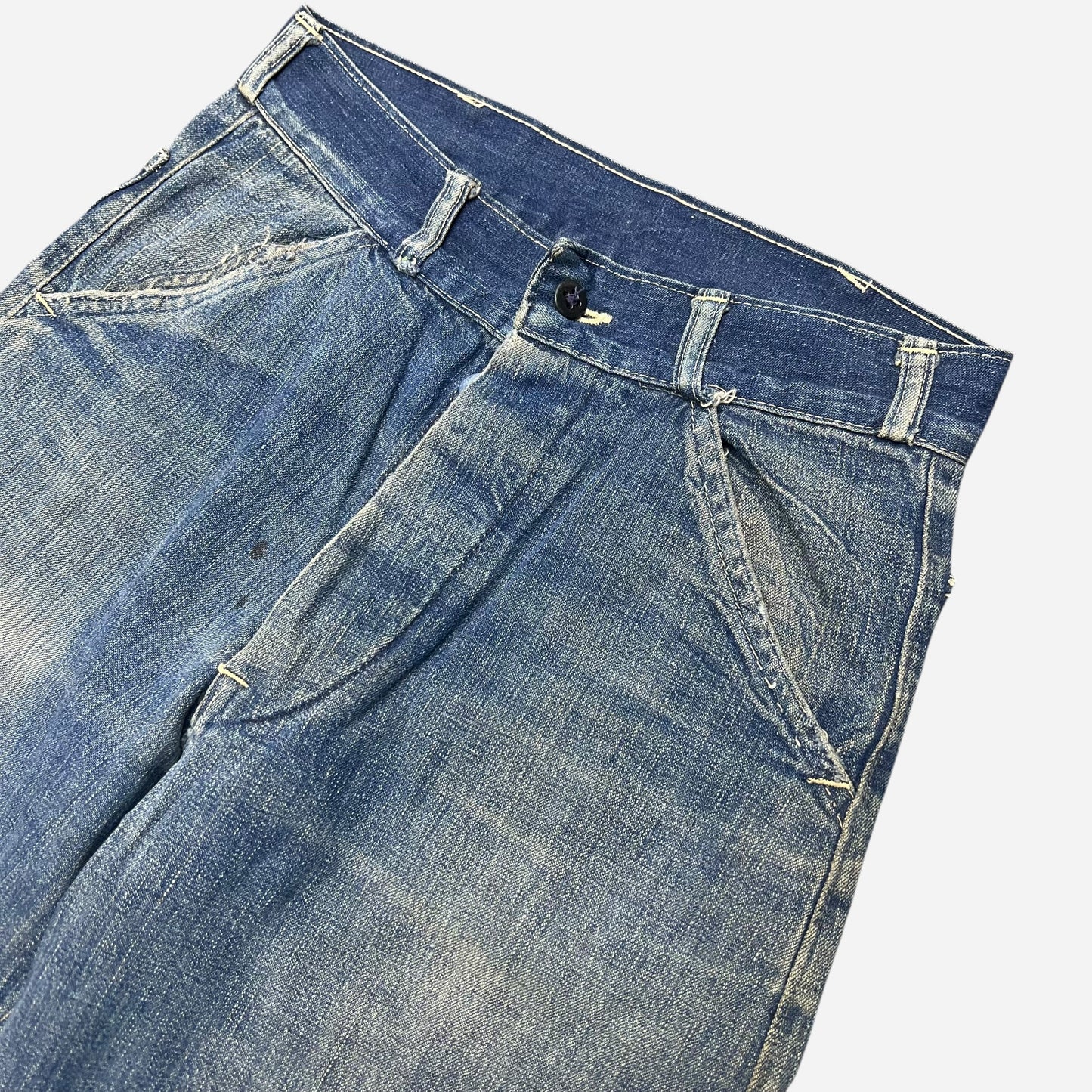 1940s Wide leg button fly denim jeans (25w)