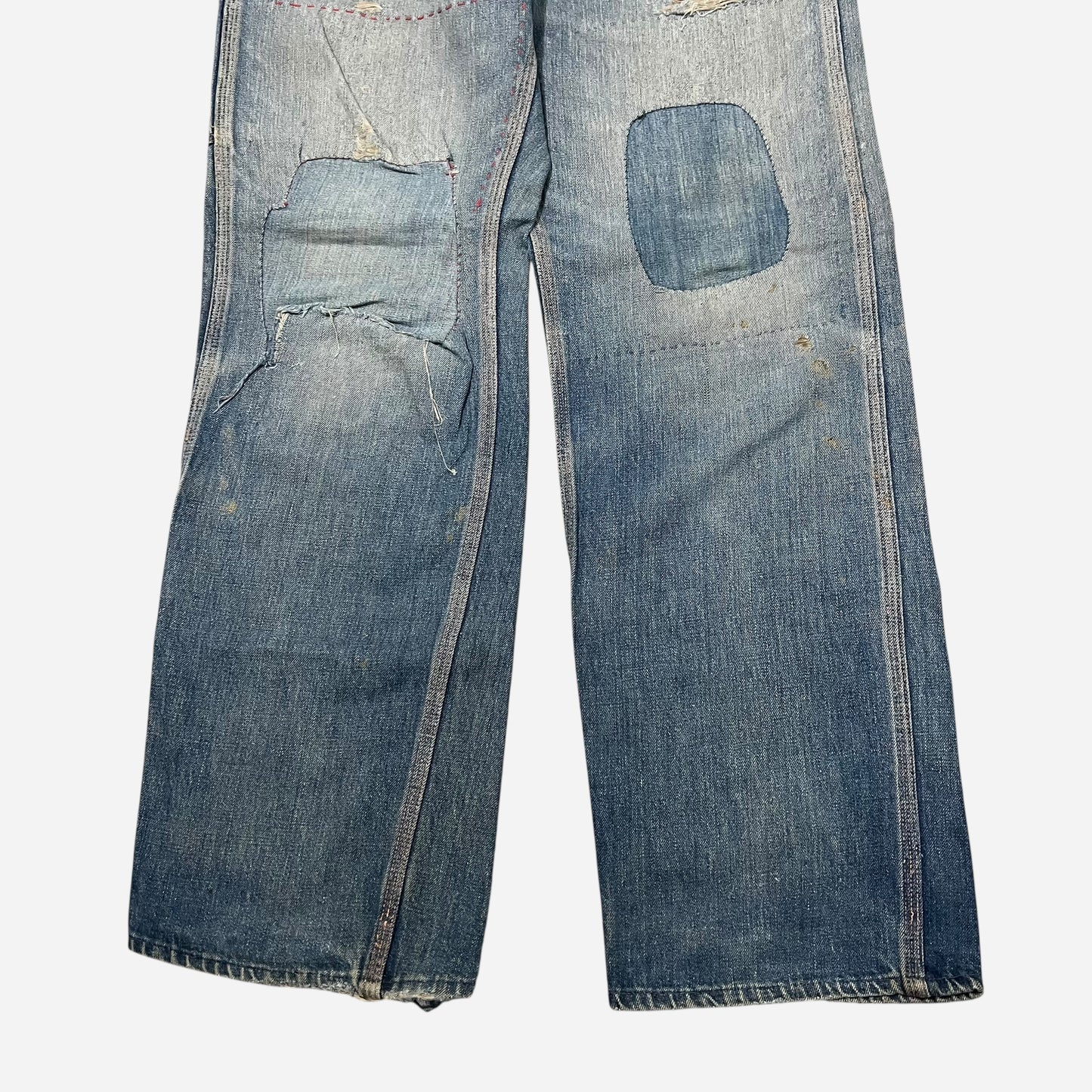 1950s Repaired patchwork jeans (30w)