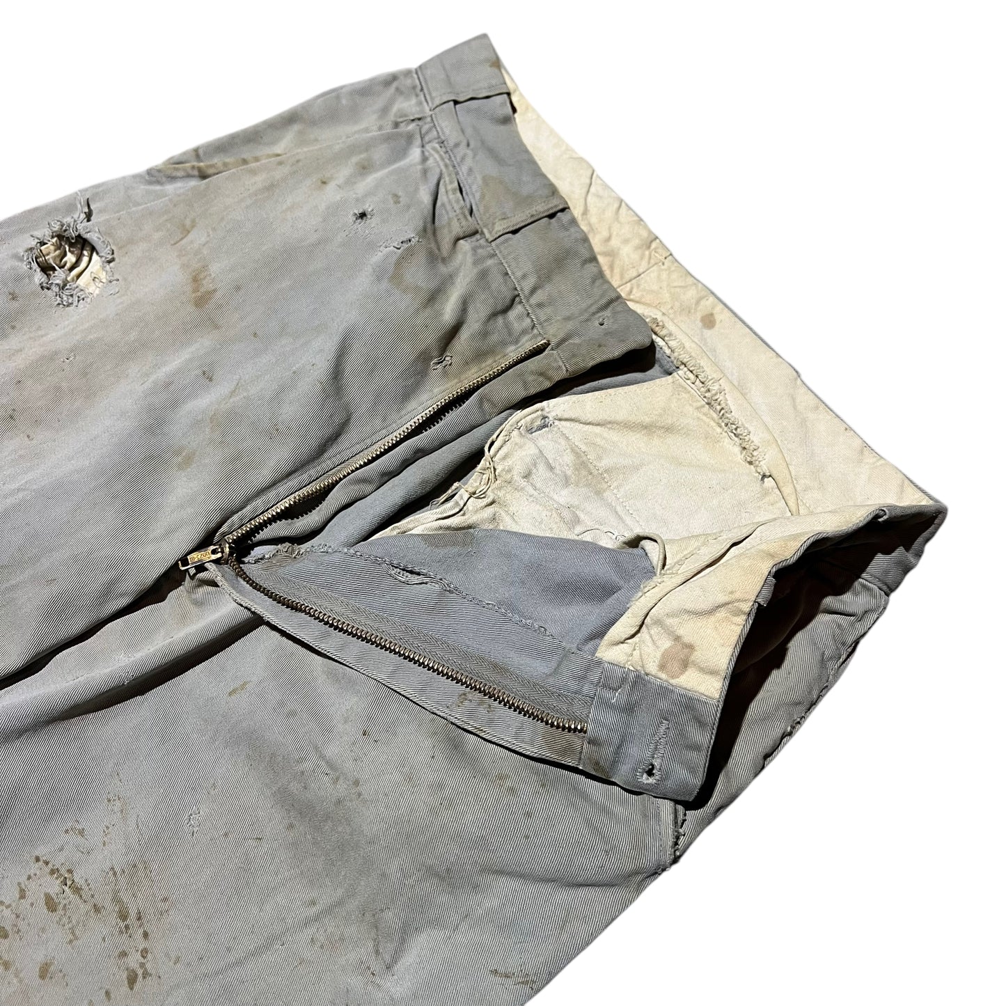 1950s Gray sail cloth chino work pants (30w)