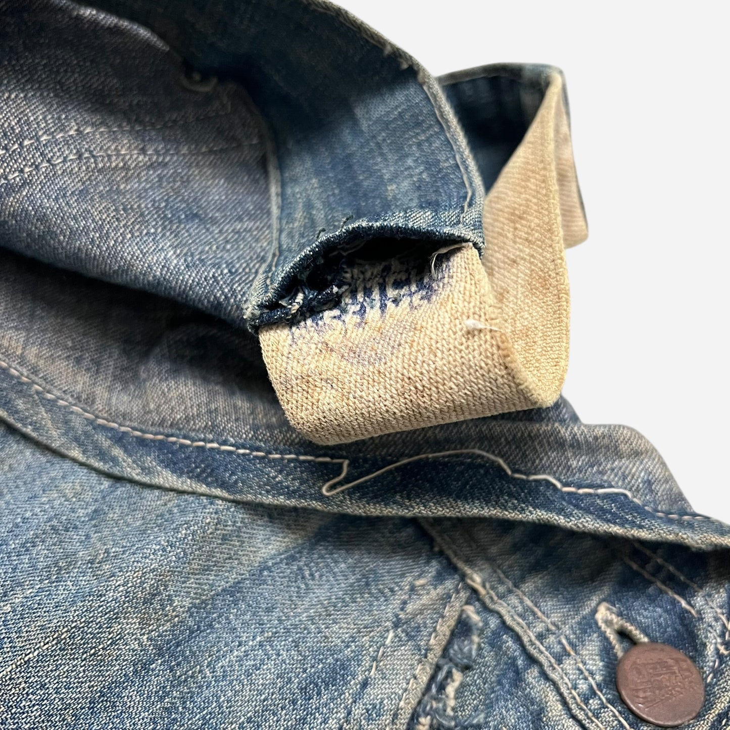 1920s Train button overalls “triple stitch seam” (36w)