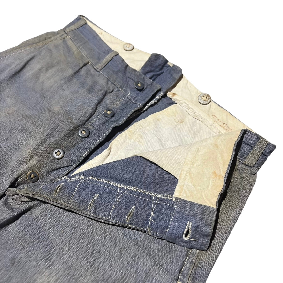 1930s 1940s Blue hbt cotton work pants (30w)