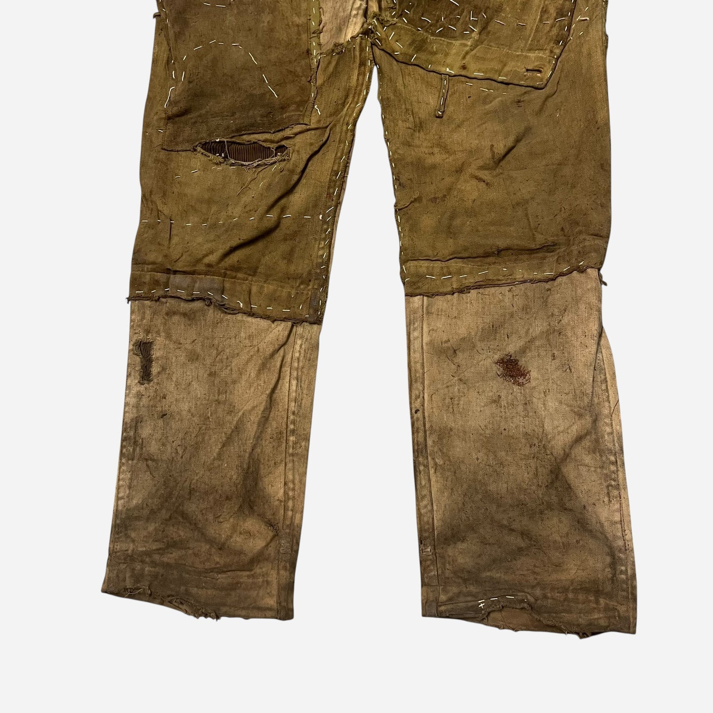 1910s Sweet Orr heavily repaired pants (33w)