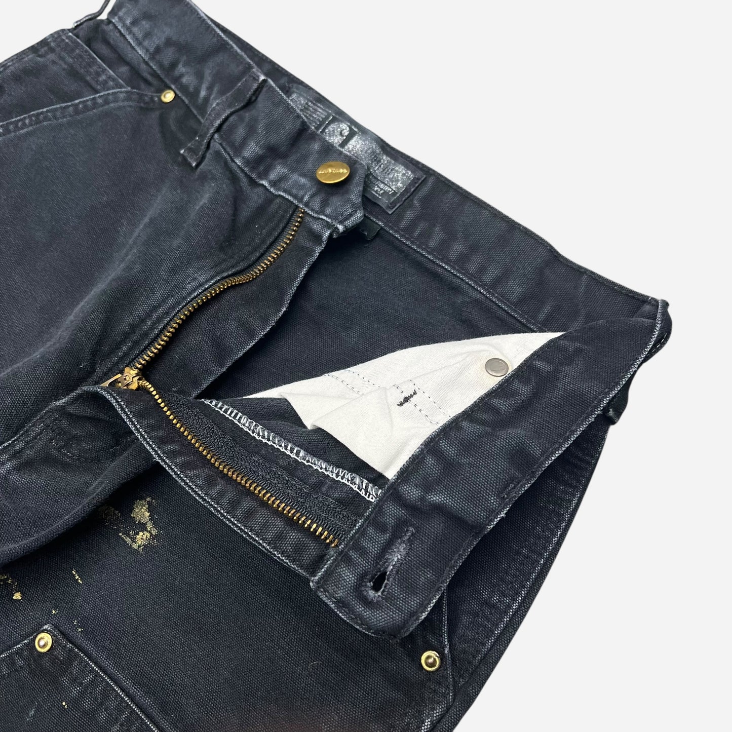 2000s Black Carhartt double knee pants (28w)
