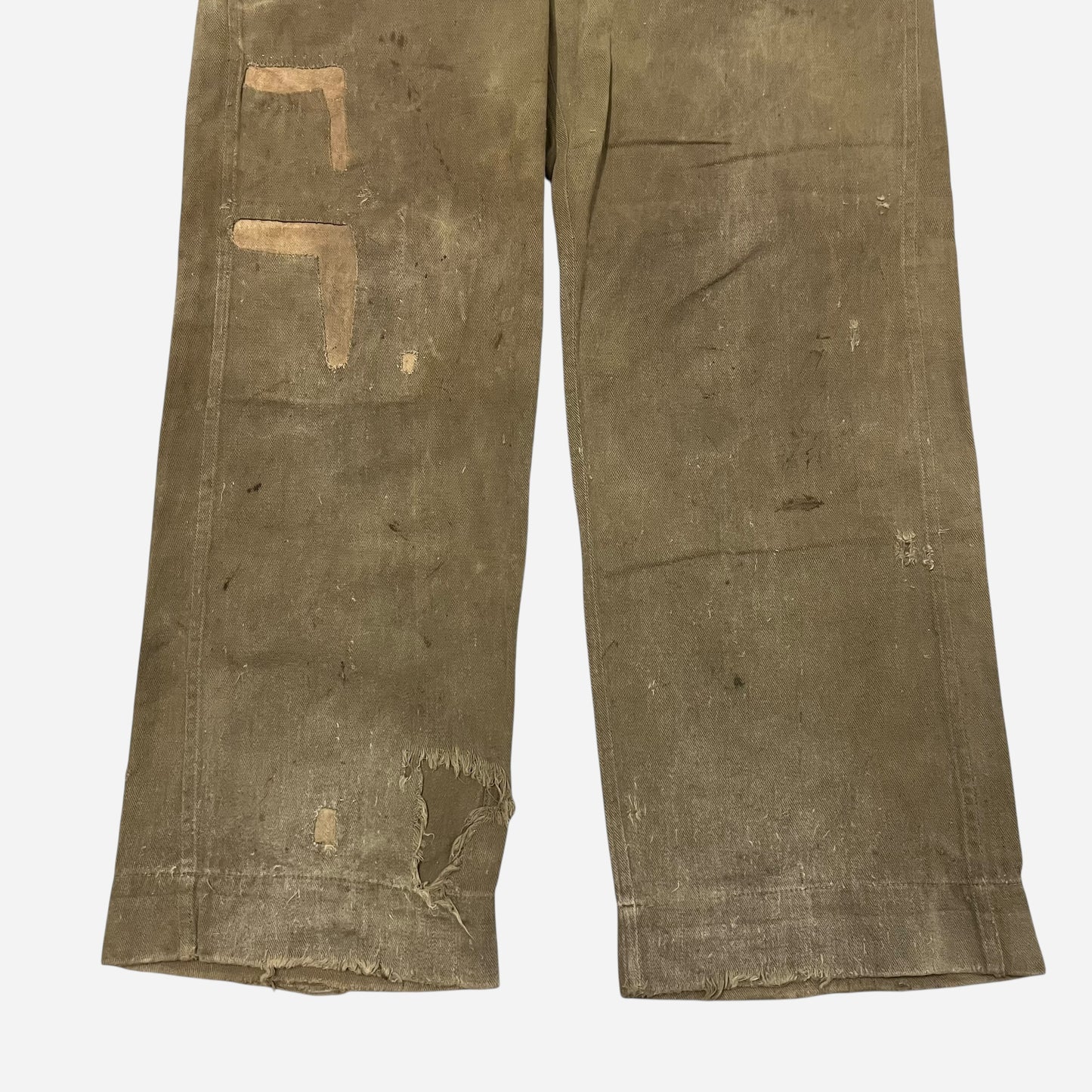 1930s Sweet Orr repaired khaki work pants