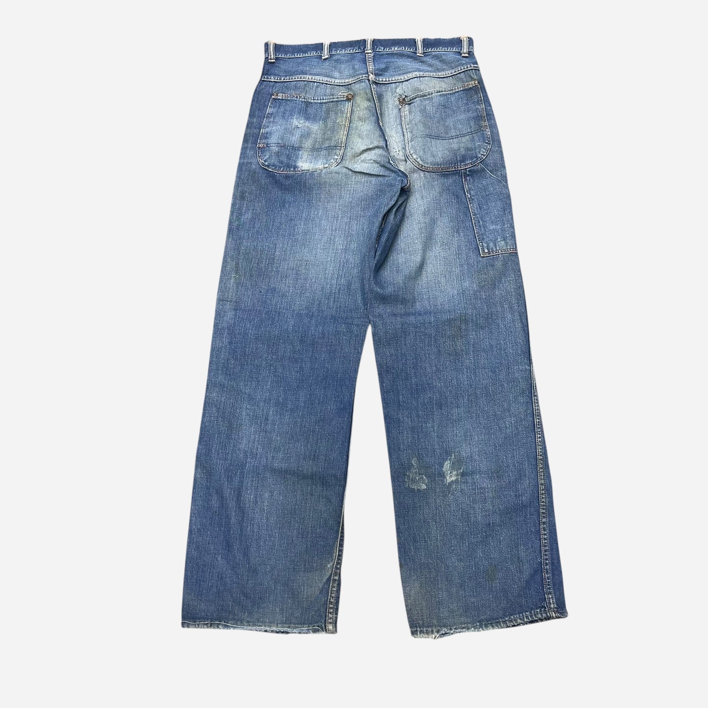 1940s Unbranded donut button fly carpenter denim jeans (32w)