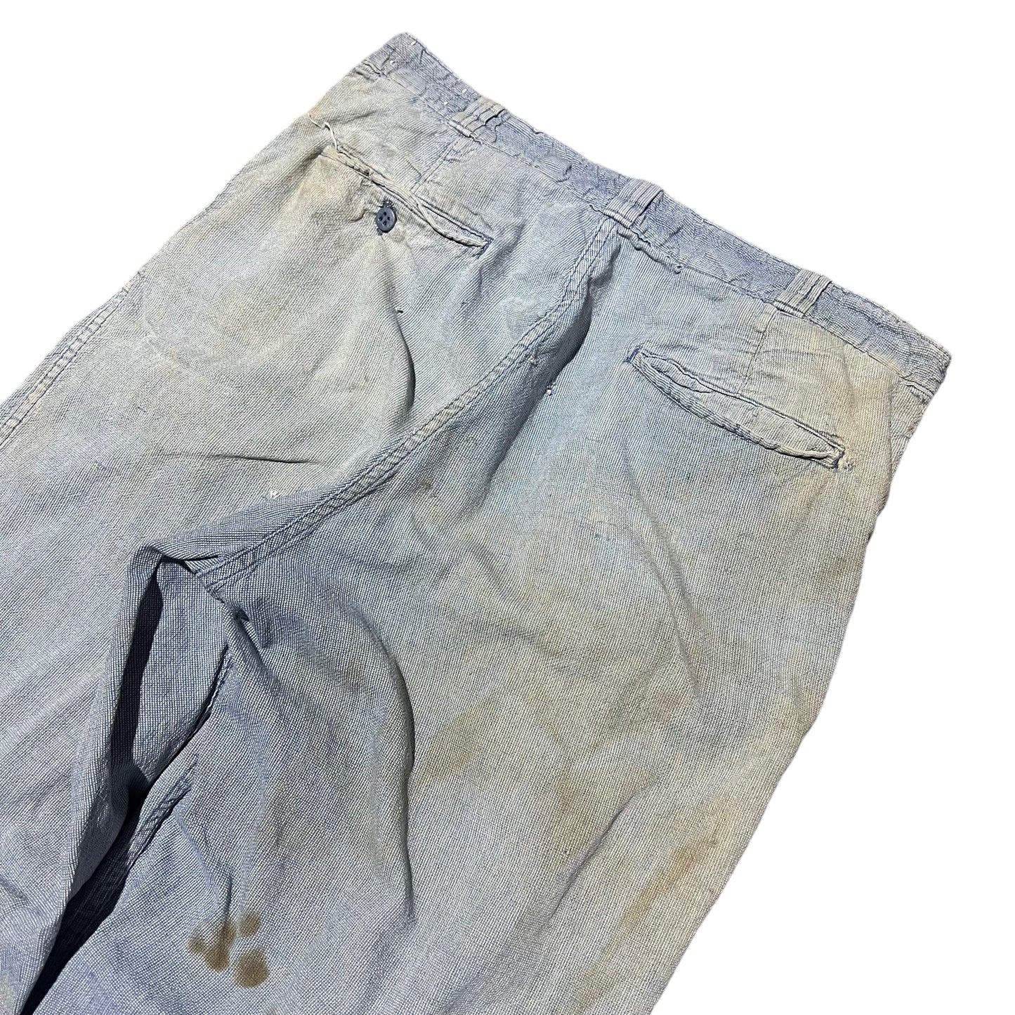1950s Blue pin check cotton work pants (32w)