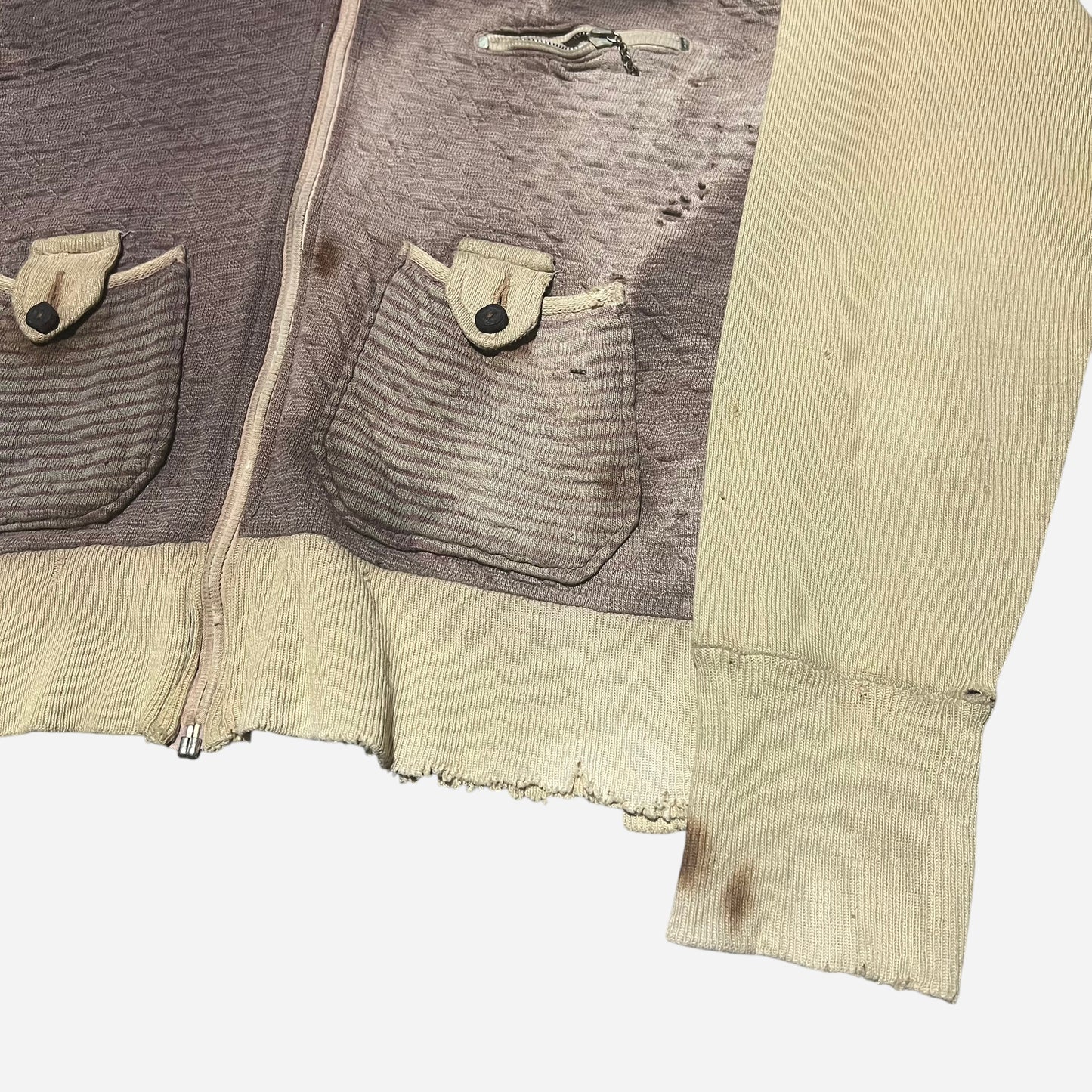 1930s Sun faded cotton zip up cardigan (S/M)