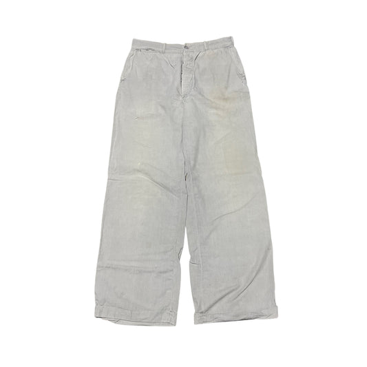 1950s Gray button fly chino work pants light cotton (30w)
