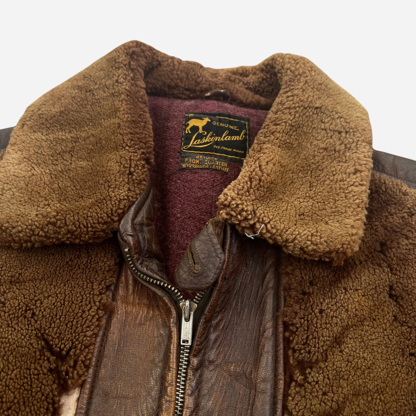 1930s Brown grizzly leather jacket (M)