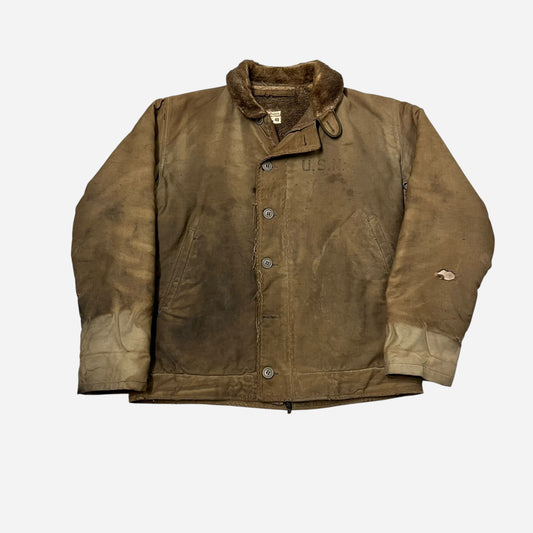 1940s WWII USN stenciled deck jacket (M/L)