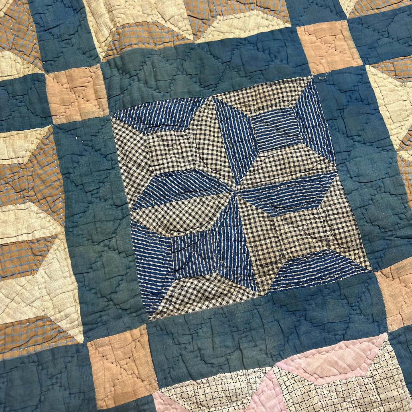 1910s-1930s Calico quilt (73”x63”)