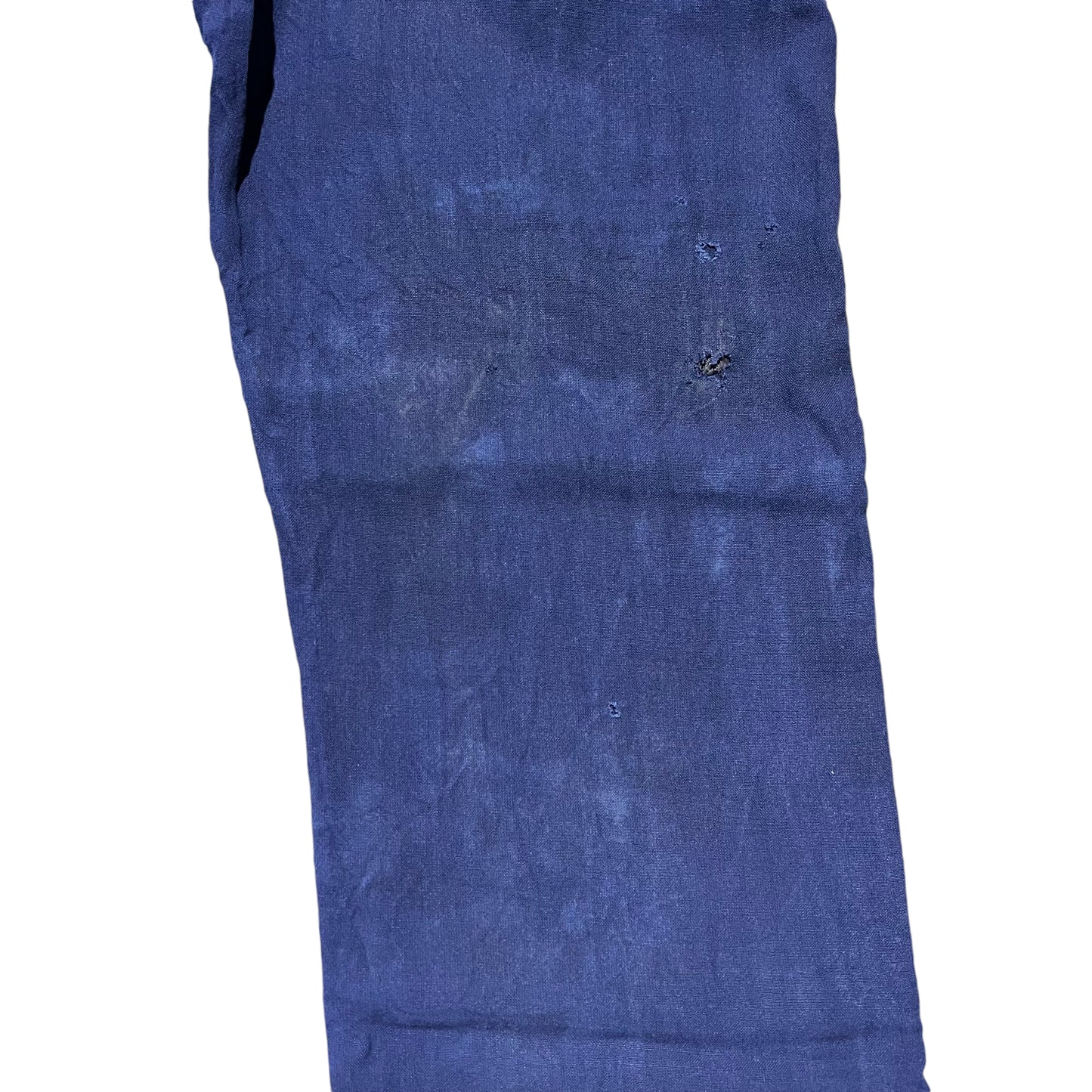 1940s Blue linen/rayon button fly drop loop pants (28w)