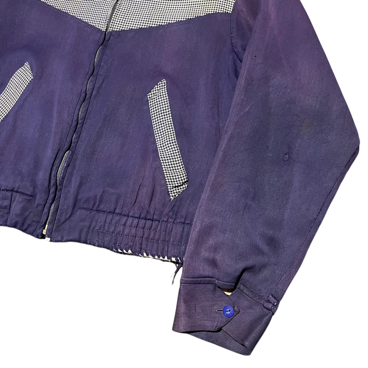 1940s 1950s Purple rayon sportswear jacket (M)