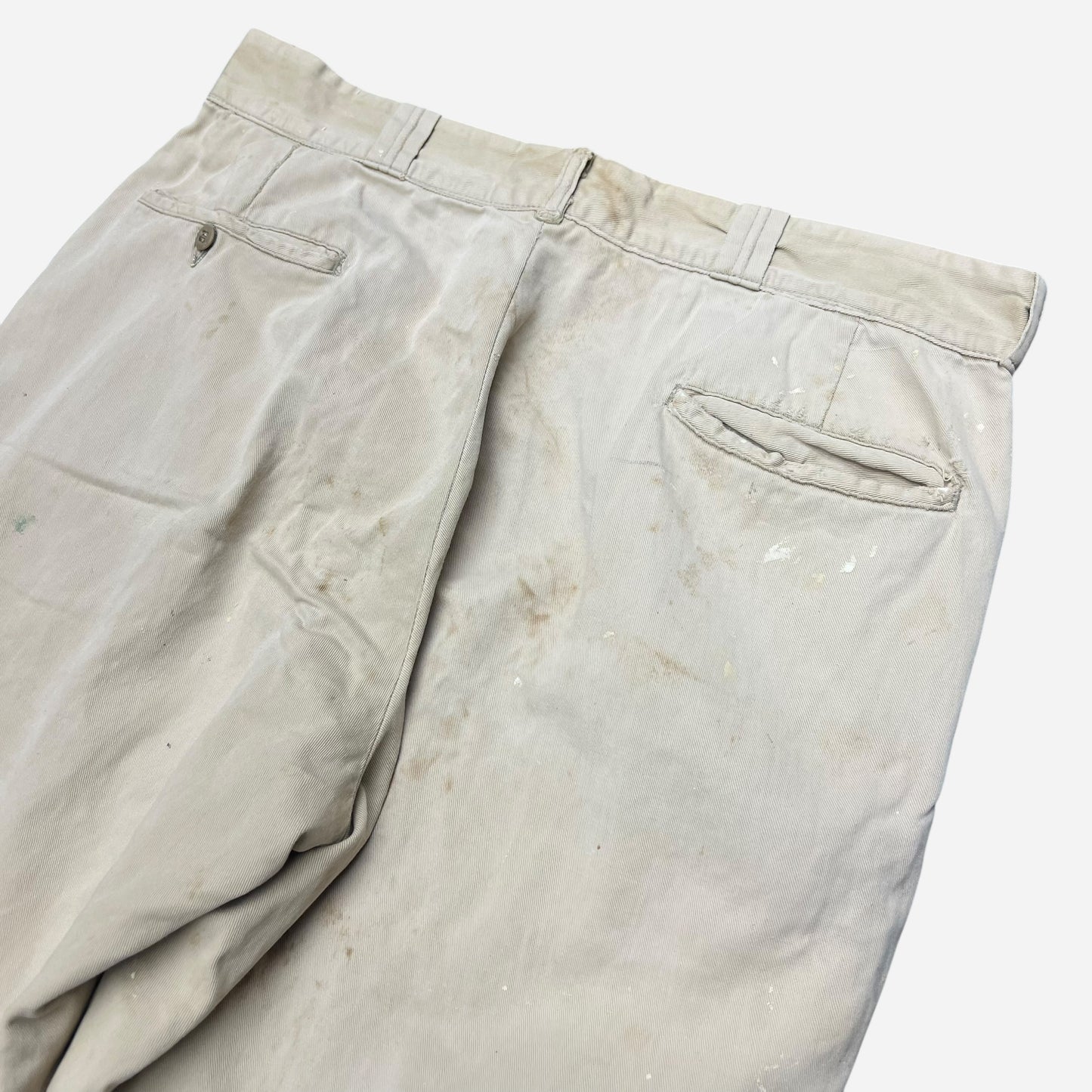 1950s Big Smith sail cloth khaki work chino repaired painter pants (36w)