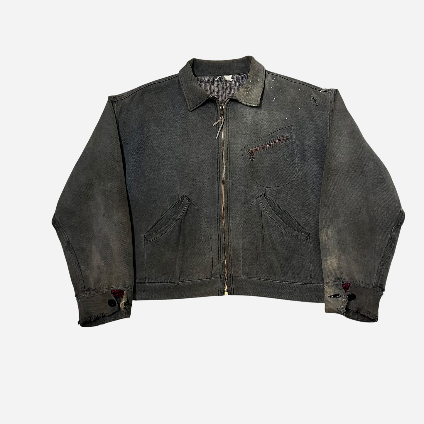 1950s Sun faded black cotton whipcord jacket (XL)