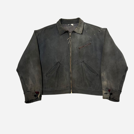 1950s Sun faded black cotton whipcord jacket (XL)