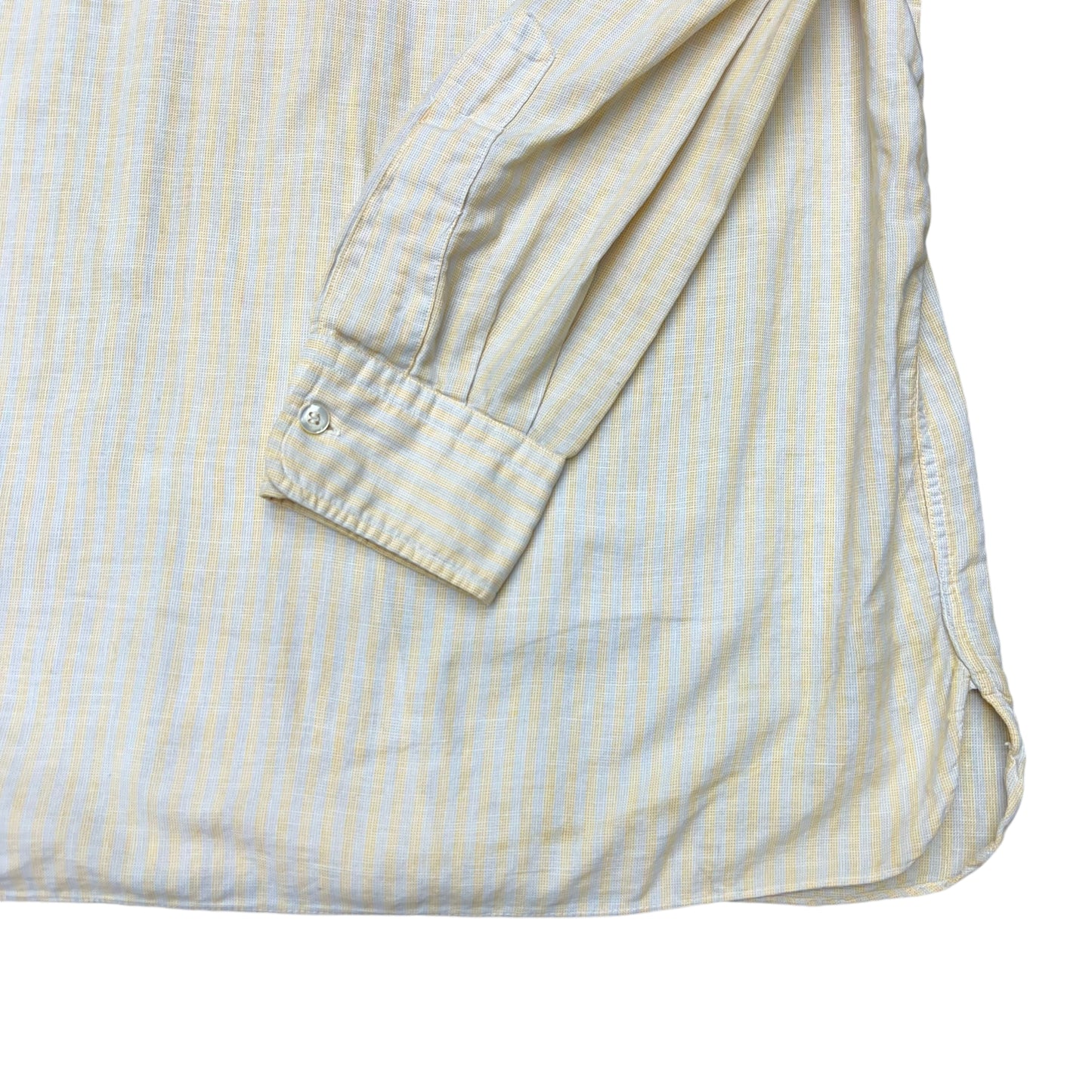 1940s Yellow striped button down collared shirt (M)