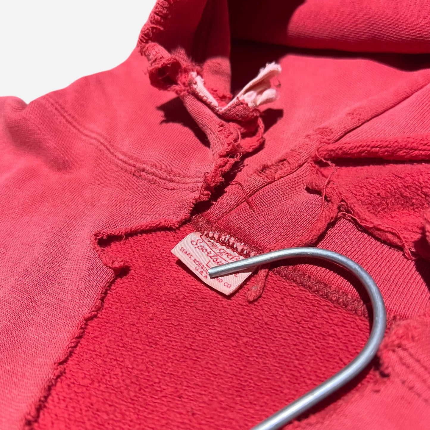 1950s Pilgrim red cut hoodie (M/L)