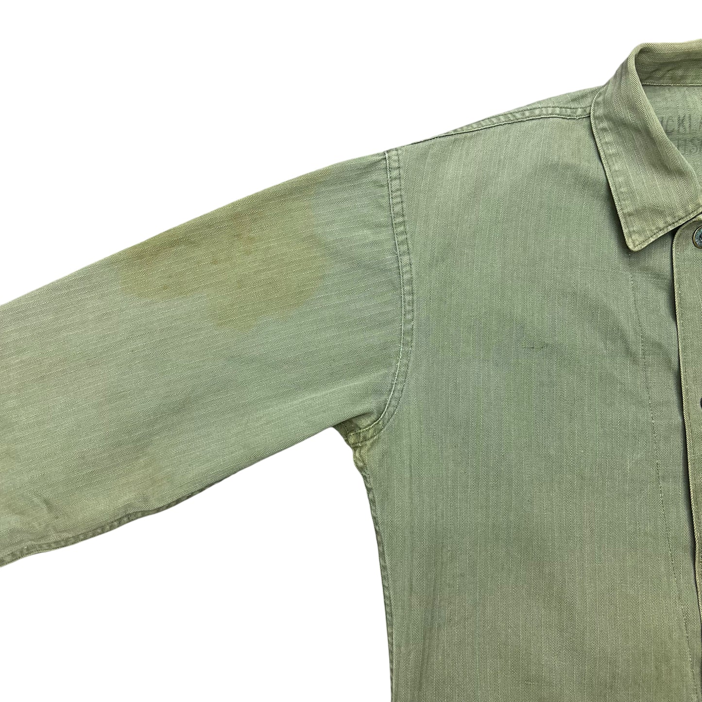 1950s USMC Korean War P41 USN worn HBT shirt jacket stenciled “Doc” (M)
