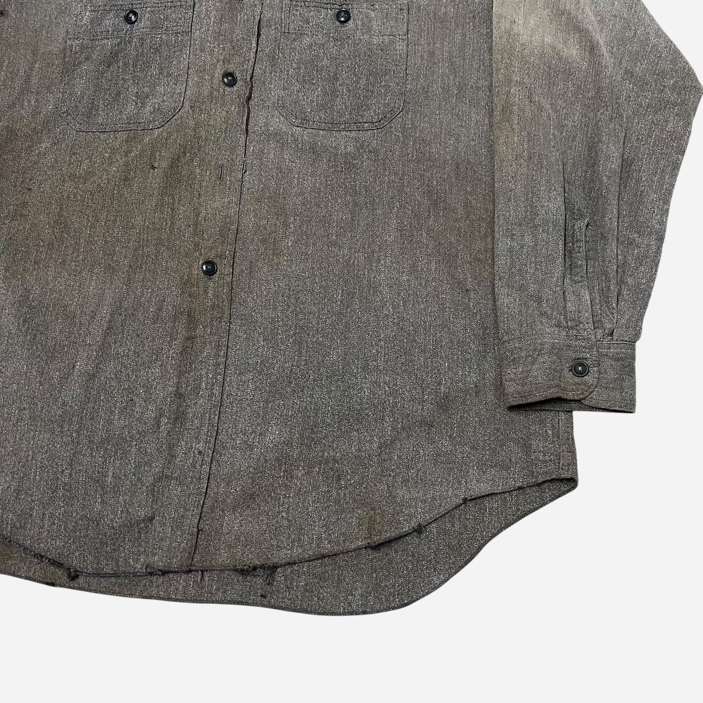 1940s The Big Favorite salt & pepper chambray work shirt (XL)