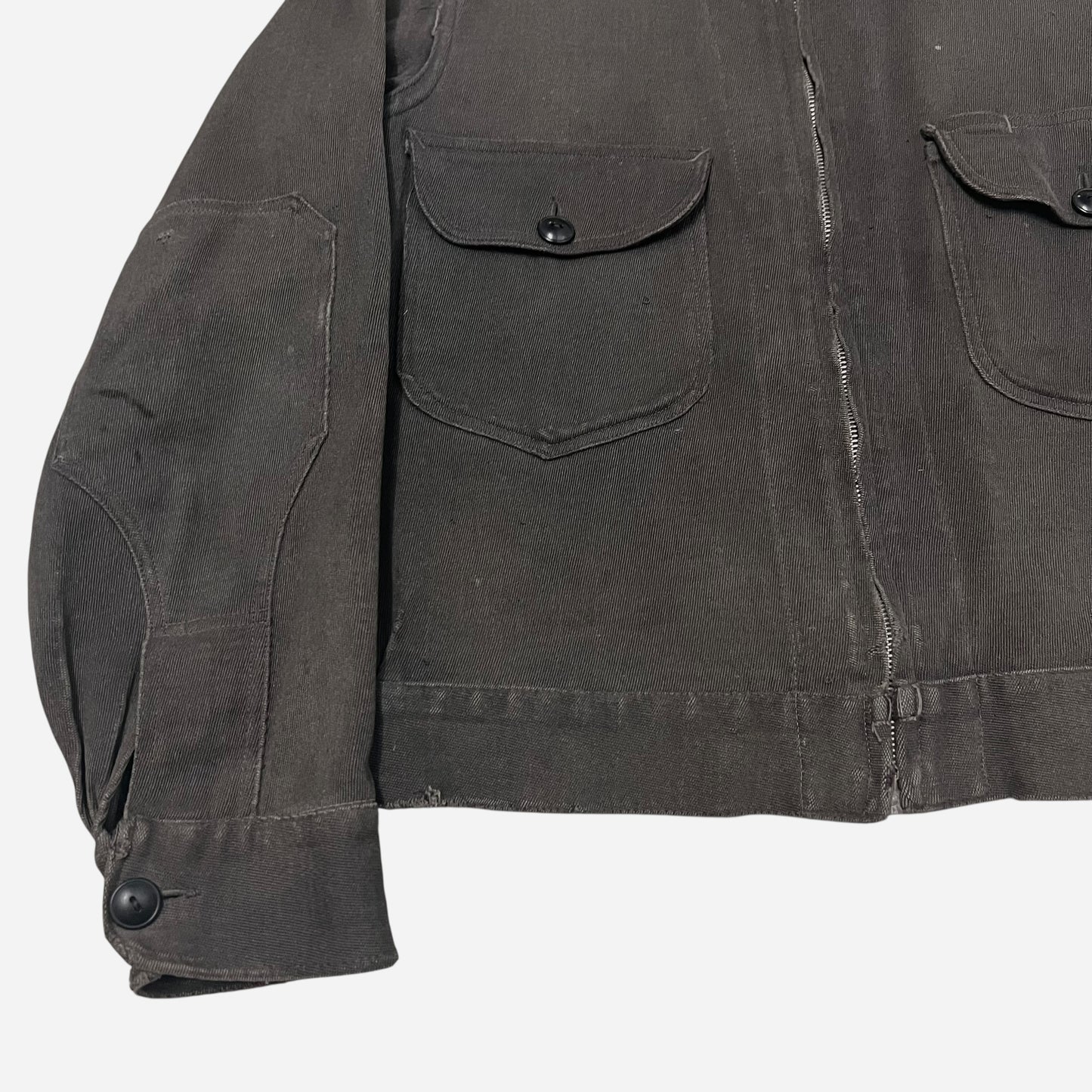 1950s Black/gray Lee cotton whipcord boxy work jacket (M/L)