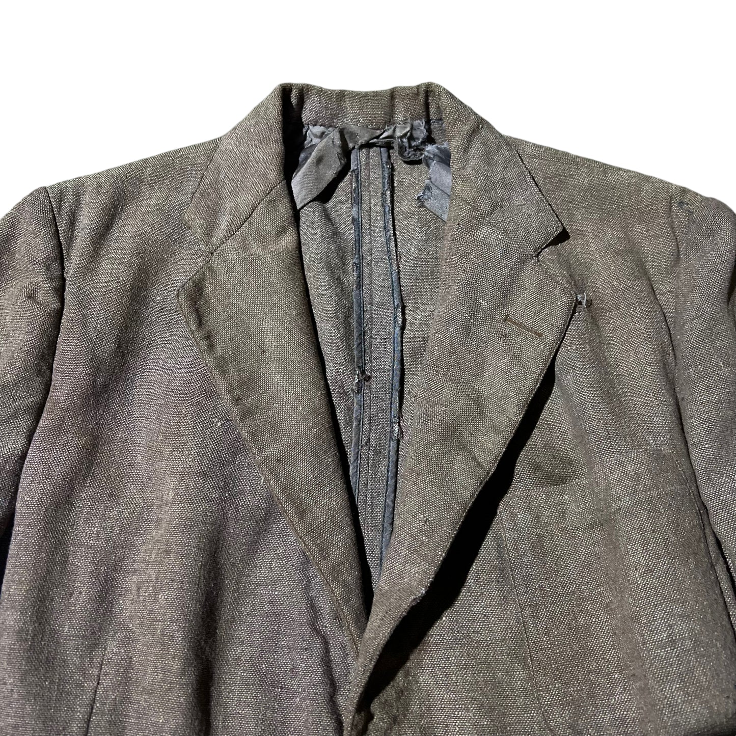 1930s Brown wool/linen suit jacket (M)