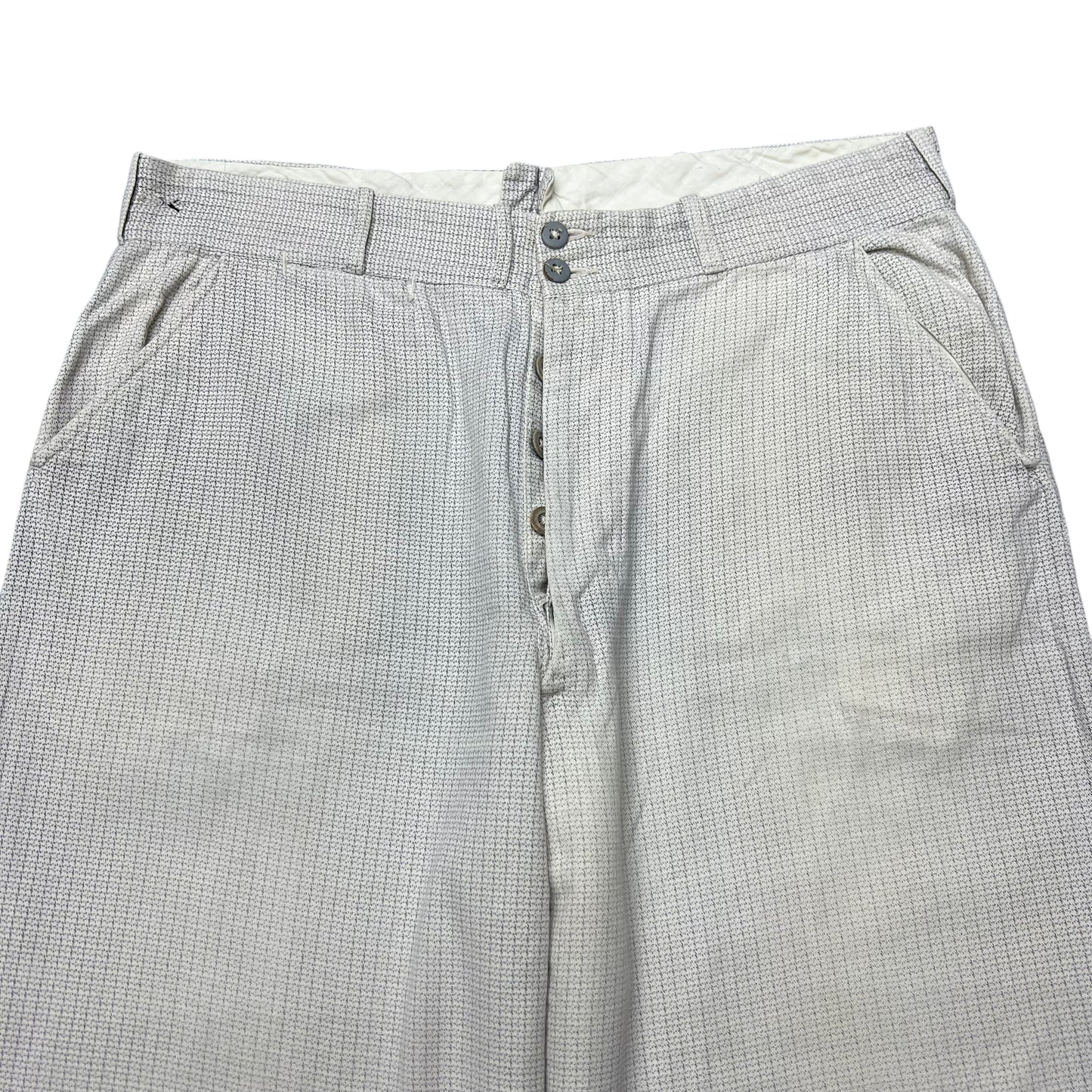 1920s 1930s White pattern fleck cotton pants (32w)