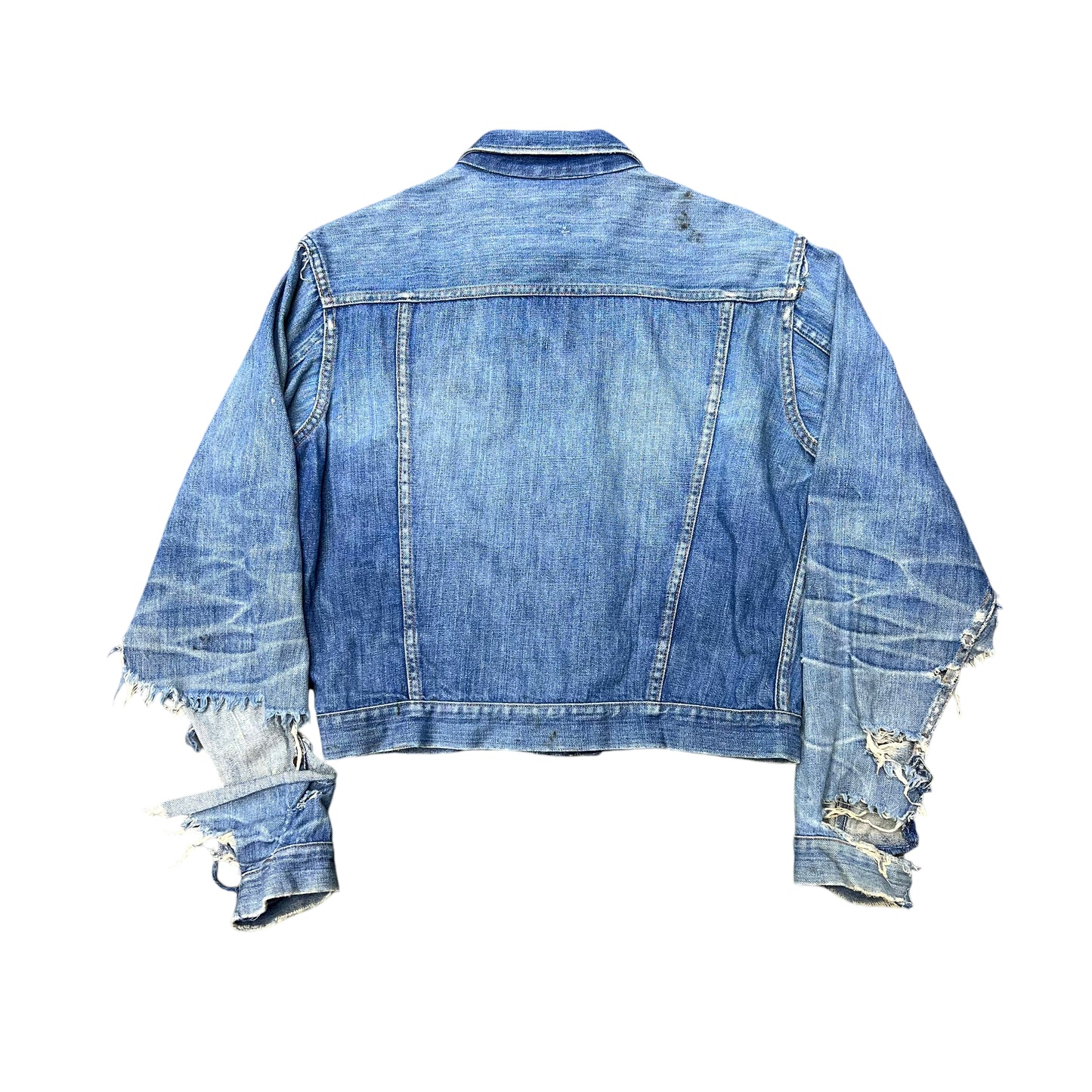1950s Distressed denim two pocket jacket (M)