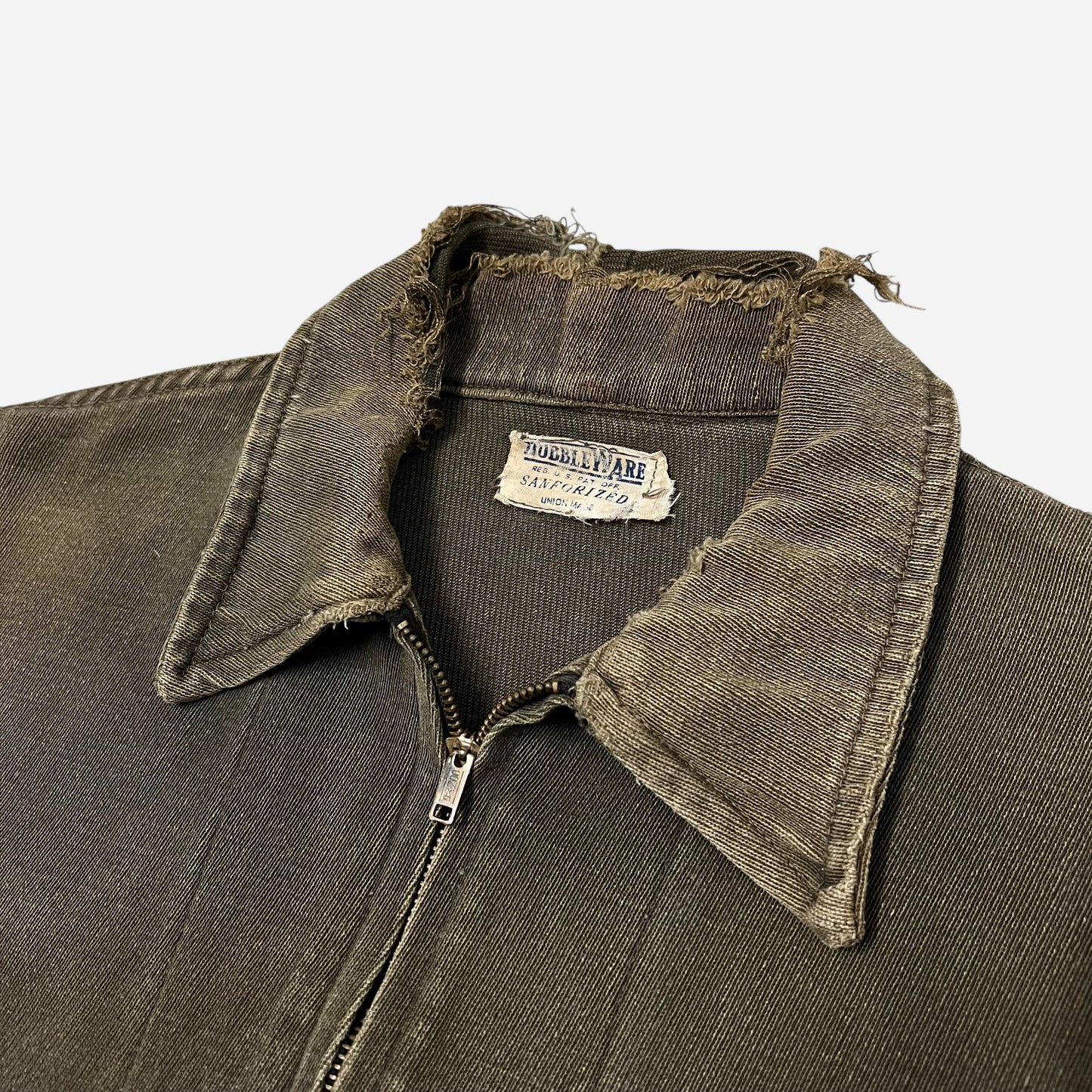 1940s Dubbleware green cotton whipcord cropped work jacket (L/XL)