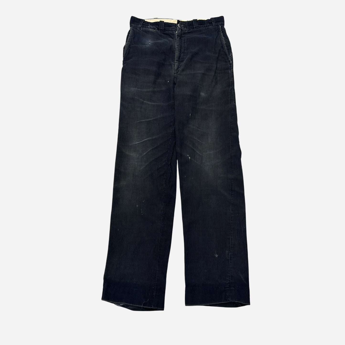 1950s Black corduroy sail cloth pants (29w)