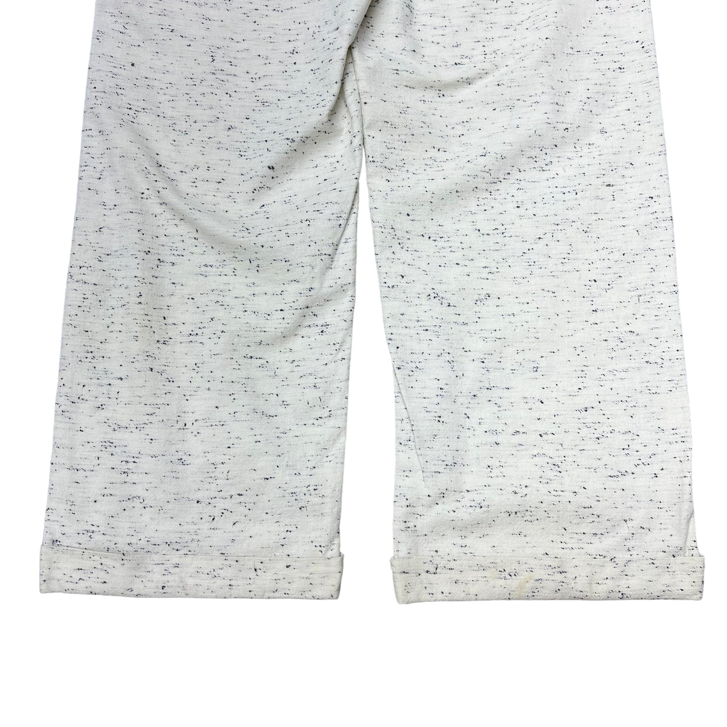 1920s-1930s White fleck cotton side-clasp trousers (31w)