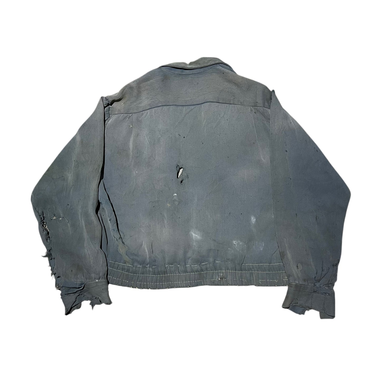 1950s Distressed blue rayon jacket (L)