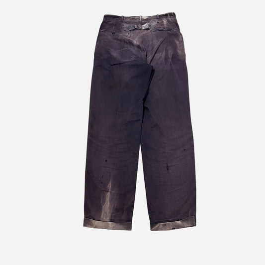 1950s Purple cotton buckle back sun faded pants (28w)