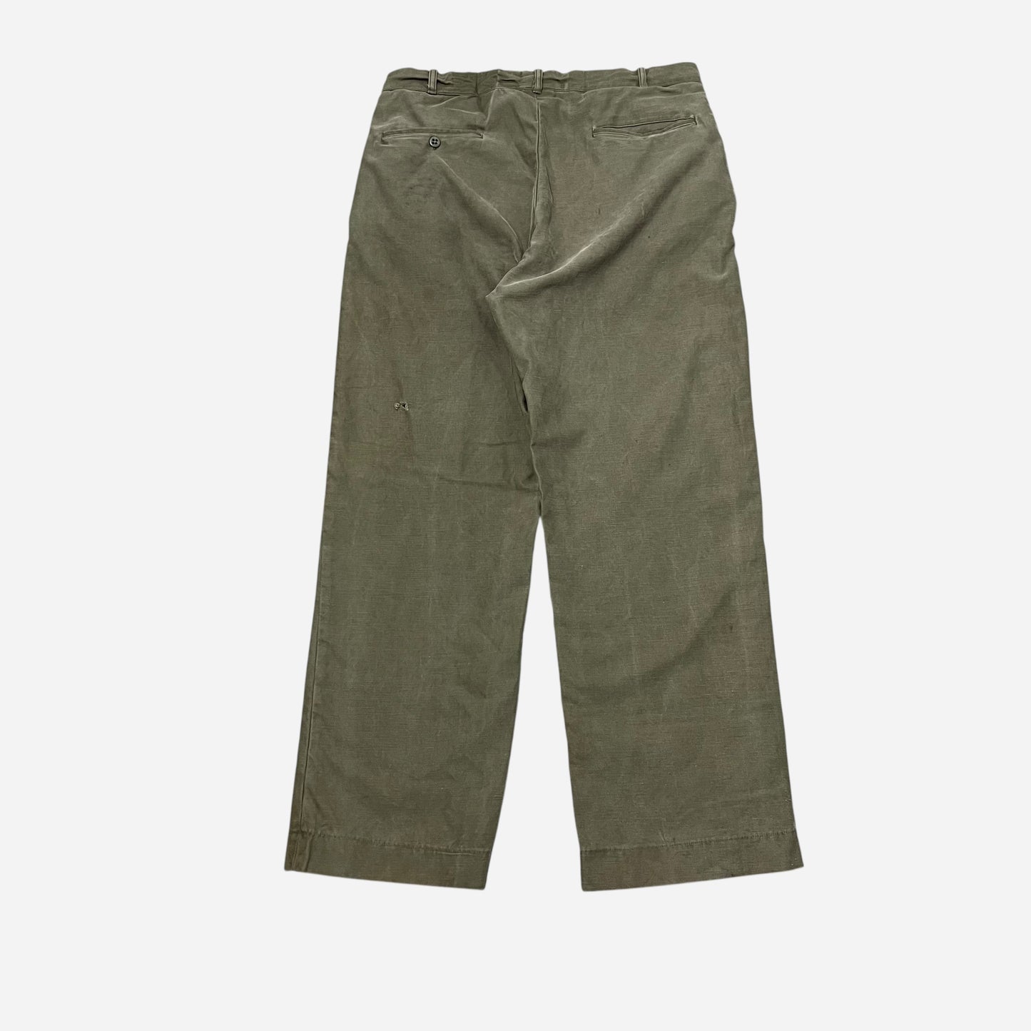 1940s Green button fly cotton work pants (32w)